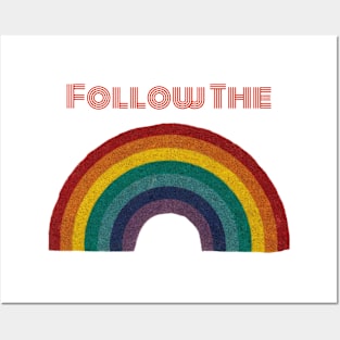 Retro Follow The Rainbow Posters and Art